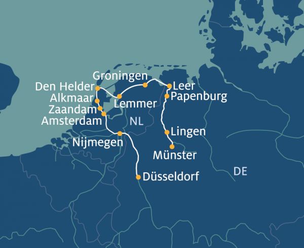 Unterwegs auf Rhein, Ems und Ijsselmeer